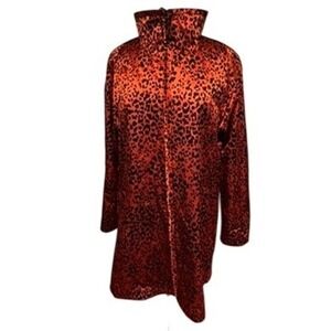Vintage Mary McFadden Leopard Print Silk Jacket Made in USA Size M
